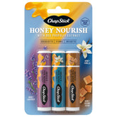 ChapStick Honey Nourish Vanilla lip balm tube showing smooth daily moisture benefits