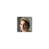 Chargances corona dorada frontal: accesorio de boda elegante