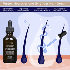 Charismo Dekohair serum label info highlights natural ingredients and key benefits.