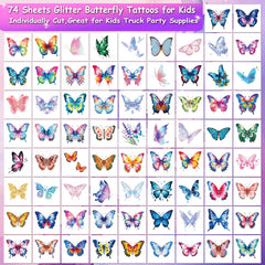 Charlent tatuajes mariposas watercolor, embalados individualmente para regalos y fiestas