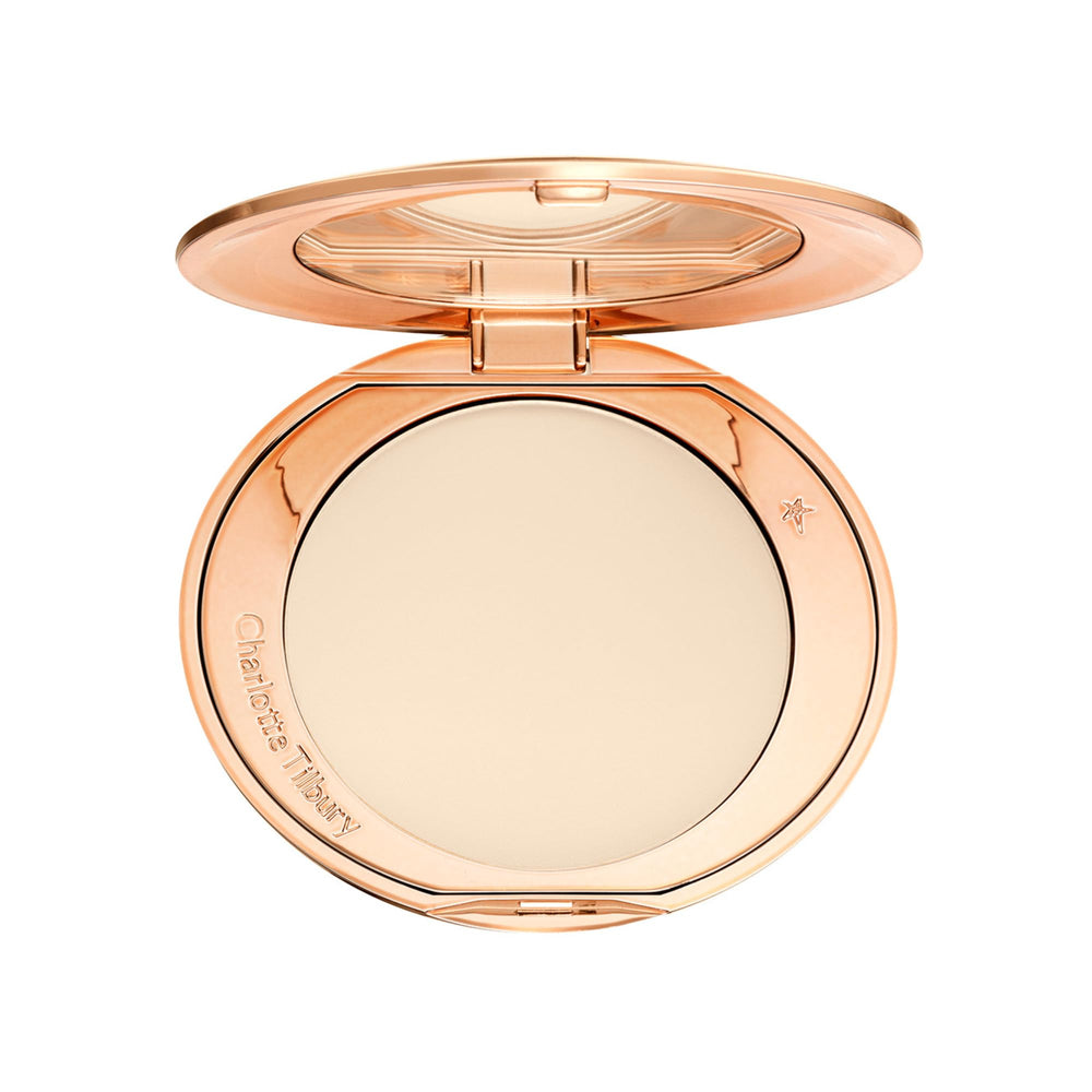 Charlotte Tilbury Airbrush Flawless Finish front compact for shine control and soft-focus glow.