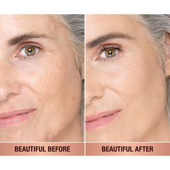 Charlotte Tilbury Beautiful Skin Foundation application with brush for buildable coverage.