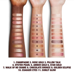 Charlotte Tilbury Eyes to Mesmerize Oyster Pearl layering with palettes for multi-dimensional glow