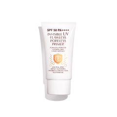 Charlotte Tilbury Invisible UV Flawless Primer blur creates a smooth, poreless base with SPF 50