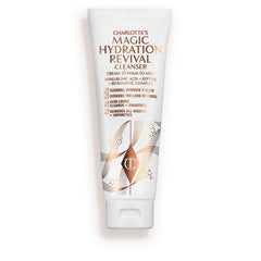 Charlotte Tilbury Magic Hydration Revival Cleanser bottle closeup for hydrating cleansing.