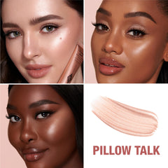 Charlotte Tilbury Pillow Talk Beauty Light Wand pearlescent glow on the skin.