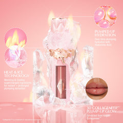Charlotte Tilbury Pillow Talk Plumpgasm on lips delivering a plump, glossy pout.