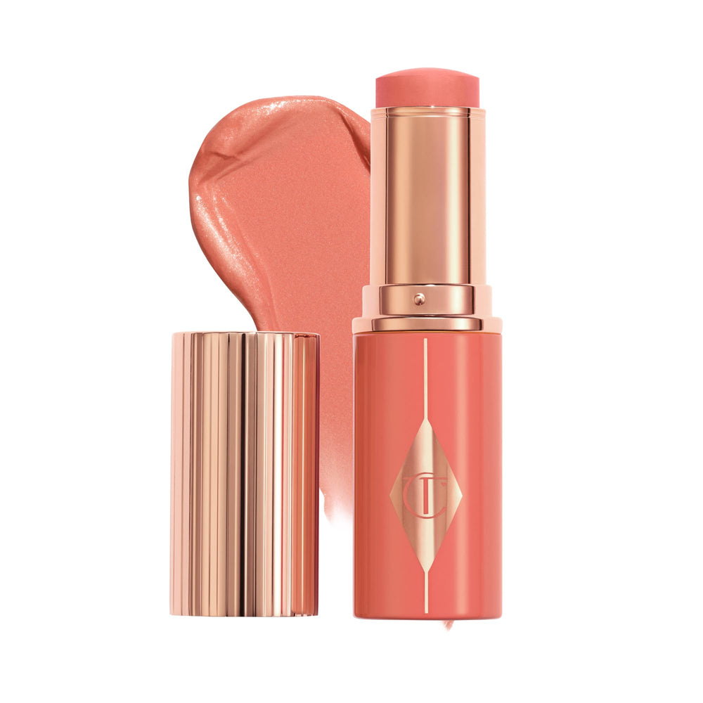 Charlotte Tilbury Unreal Blush Stick packaging highlights premium design for easy glow.