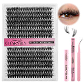Charmily DIY Lash Extension Kit packaging showing contents for home use.