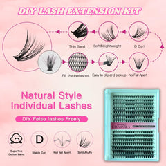 Charmily 60D-80D lash cluster mix close-up for versatile styles.