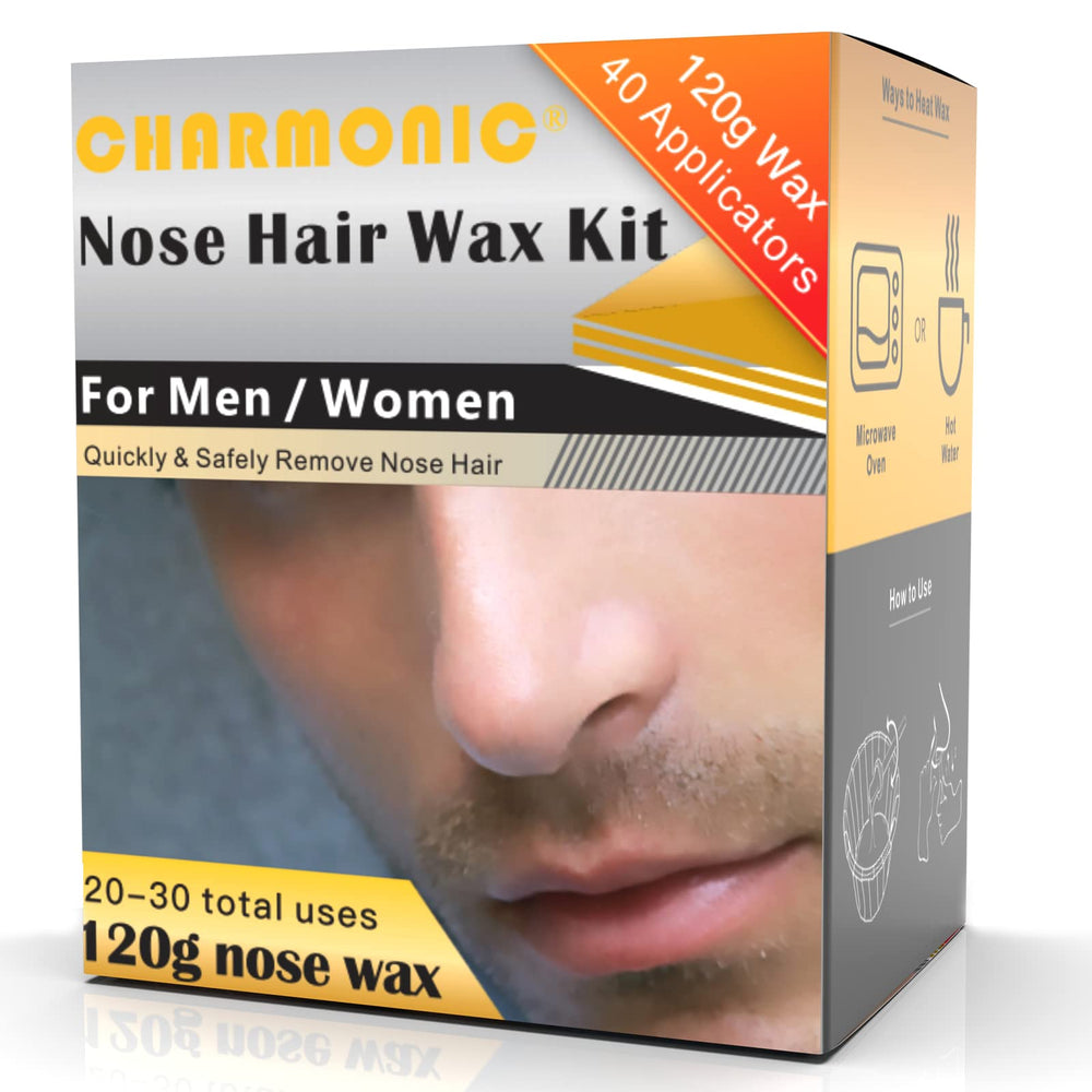 Charmonic nose wax kit 120g package for quick, at-home grooming.