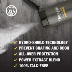 Chassis Ice Max Hydro-Shield odor-block technology for lasting dryness.