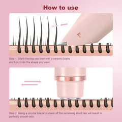 CheckSimple Bikini Trimmer wet-use view shows shower-friendly trimming.
