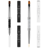 Chemailon double-ended nail builder brush with flat tip for easy gel pickup.