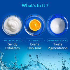 Exfoliación suave con ácidos láctico y mandélico en axilas.