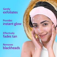 Chemist at Play scrub texture closeup demonstrates gentle exfoliation.
