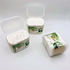 Quanzhou Chenchenchen bamboo cotton swabs handle close-up highlighting sturdy bamboo core.