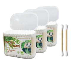 Quanzhou Chenchenchen bamboo cotton swabs head close-up showing round cotton tip for gentle use.