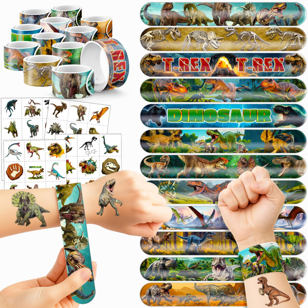Cherisnowy dinosaurio 3D tatuaje pre-cortado, fácil de aplicar y seguro para niños