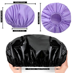 CHFONG jumbo shower cap uses PEVA waterproof material to keep hair dry.