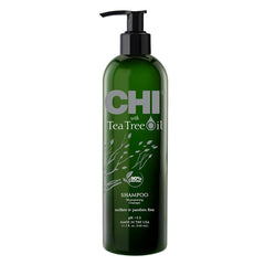CHI Champú Árbol de Té: botella lista para limpieza suave y fortalecimiento capilar.