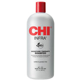 CHI Infra Shampoo, botella detalle, hidrata y protege el cabello dañado por calor
