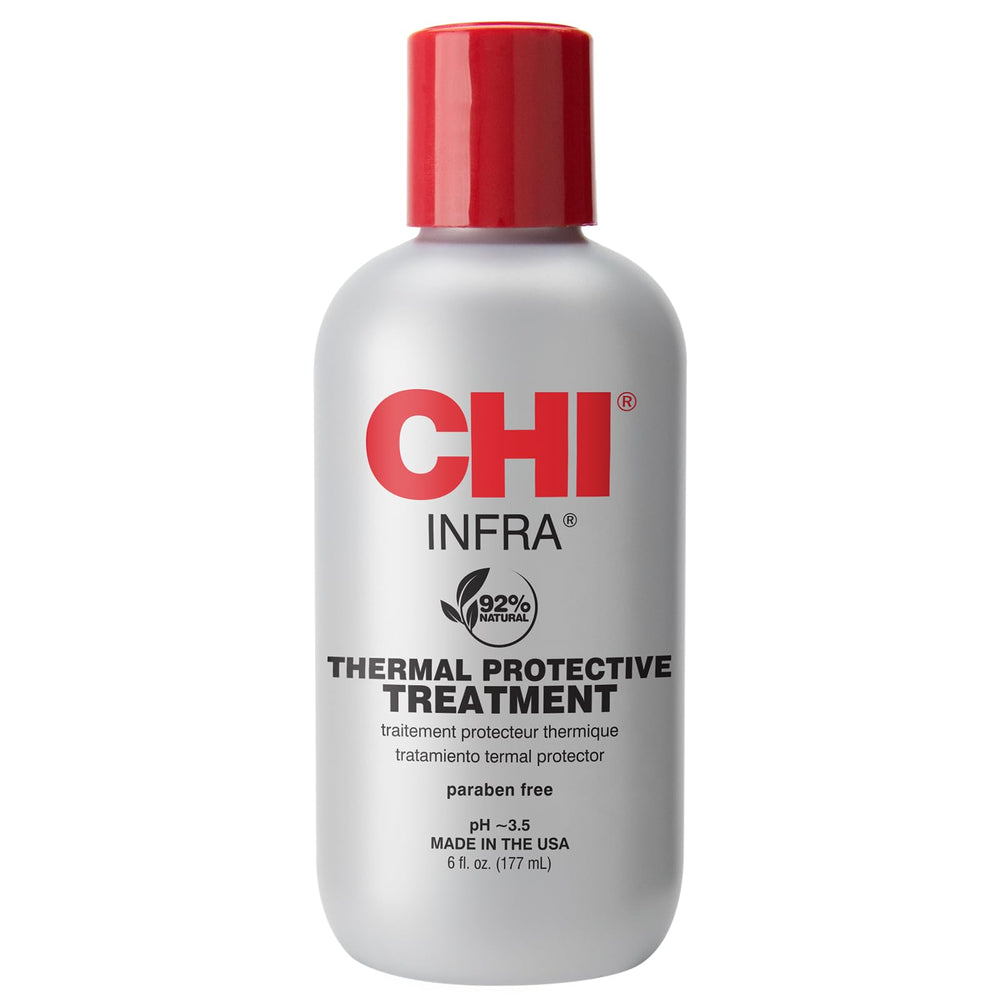 Sérum CHI Infra en botella, protege el color y aporta brillo.