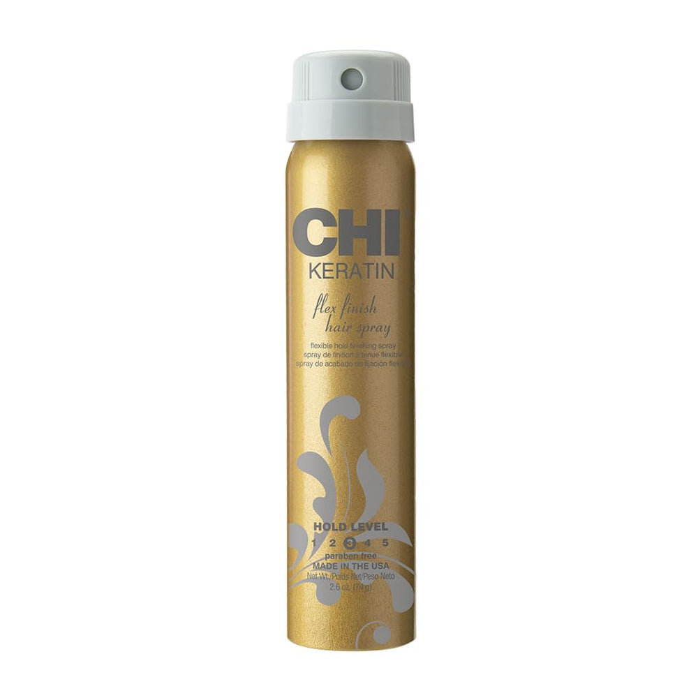 CHI Keratin Flex Finish botella, fijación ligera para un peinado suave todo el día.