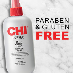 CHI Keratin Mist, aplicacion-uniforme: aplicar de forma uniforme para manejo suave.