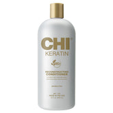 CHI Keratin Reconstructing Conditioner bottle on display highlighting nourishing keratin for healthier hair