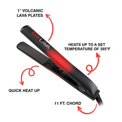 CHI Lava Ceramic 1-Inch Flat Iron plates surface highlighting even heat distribution