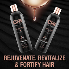 CHI Luxury Black Seed Oil Moisture Replenish Conditioner after-rinse texture close-up highlights a smooth finish