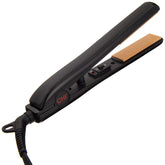 The CHI mini flat iron shows a compact design for easy on-the-go styling.