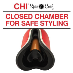 CHI Spin N Curl 1-inch rotating barrel creates smooth, salon-quality curls.