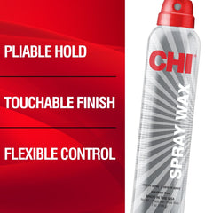 CHI Spray Wax aplicación-textura define el peinado con control suave.