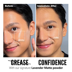 Chillab Lavender Matte Powder with ultra-soft puff enables easy touch-ups.