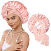CHLINS bonete de satén para dormir en plano, protege el cabello durante la noche.