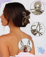 CHLINS bow hair clip in dark brown grips thick or curly hair firmly.