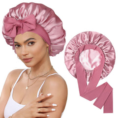 CHLINS bonete de satén para dormir con banda elástica mantiene el cabello recogido