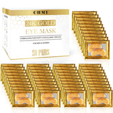 CHMI parches oculares 24K dorado en empaque, cuidado suave para la delicada zona.