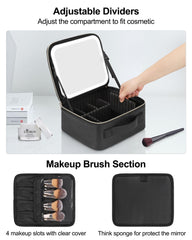 Chomeiu makeup bag brush holder secures brushes for quick touch-ups.
