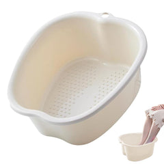 Chpbolly foot soaking tub large-size white side view highlighting sturdy construction for at-home spa.
