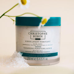 Christophe Robin Purifying Scalp Scrub packaging emphasizes vegan and cruelty-free credentials