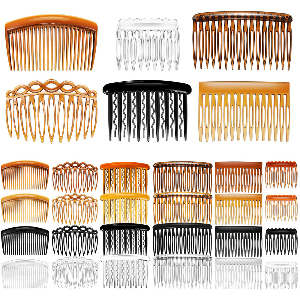 Chuangdi 24-piece side combs set with multiple teeth sizes for versatile styling.