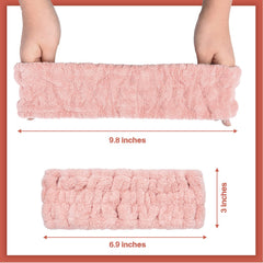 Chuangdi spa headband pink close-up highlights fluffy absorbent fabric