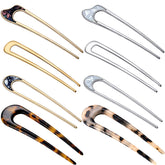 Chuangdi U-shaped hair pin set featuring bun-styling patterns for versatile hairstyles.