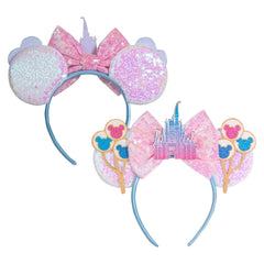 CHuangQi Mouse Ears Headband with Bow from the side angle, ideal for cosplay looks.