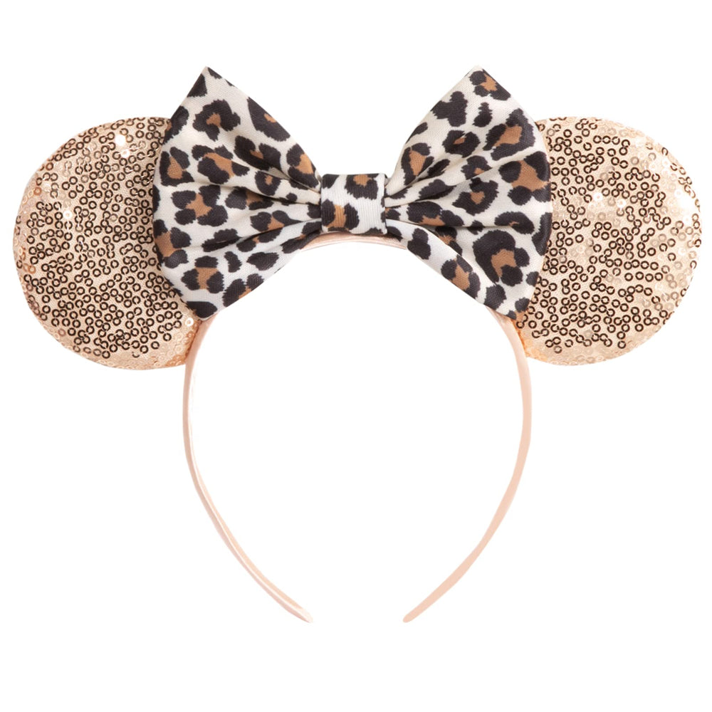 CHuangQi mouse ears headband with bow gleams in light for festive photos