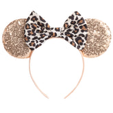 CHuangQi mouse ears headband with bow gleams in light for festive photos