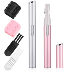 Chumia eyebrow trimmer in pink compact design for quick on-the-go grooming.